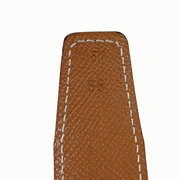 HERMES H Logo Constance Reversible Buckle Belt #65 Leather ▢C Black main image 12